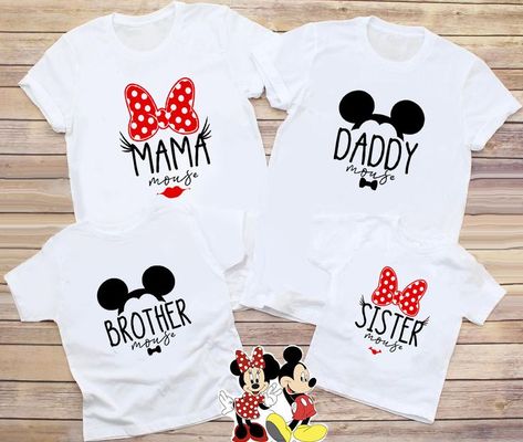 Disney park family vacation tee shirts_Custom Disneyland cute outfit_Mama mouse_Mini mouse_Daddy mouse_Sister Mouse_Brother mouse_Baby mouse_Grandma mouse_Grandpa mouse Disney trip tee shirt Mama Mouse Mini Mouse, Disney Family Outfits, Baby Fathers Day Gift, Hermes Clothes, Minnie Mouse Baby Shower, Wild Outfits, Disney 2024, Baby Minnie, Minnie Party