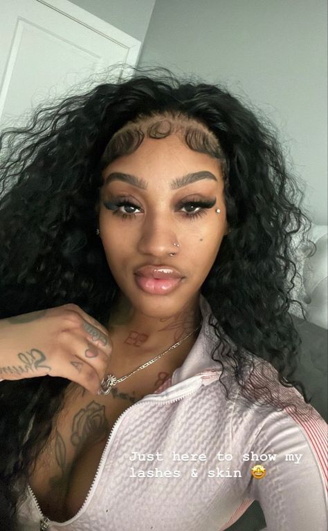 HOTTENDERONI Double Nose Piercing Same Side Black Women, Face Dermal Piercing Black Woman, Face Dermal Piercing Cheek, Face Dermal Piercing Eye, Face Tattoo Black Women, Under Eye Piercing, Face Dermal Piercing, Under Eye Tattoo, Back Dermal Piercing