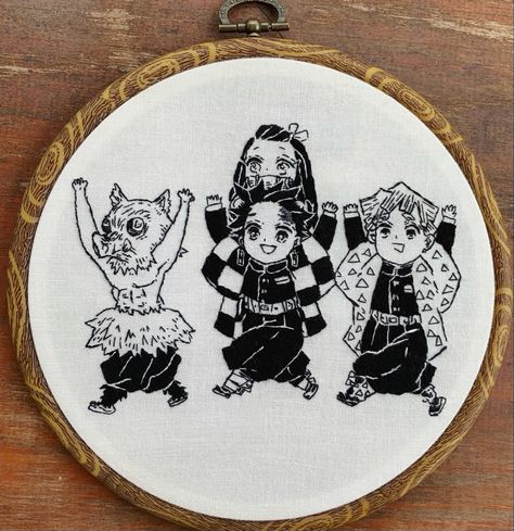 Hoop embroidery from demon slayer Demon Slayer Embroidery, Demon Slayer, Hand Embroidery, Embroidery