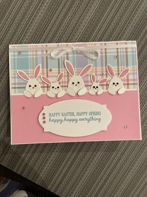 Homemade Easter Cards For Kids, Bunny Easter Cards Handmade, Ctmh Easter Cards, Easter Cards To Make Ideas, Easter Cards Handmade Easy Simple, Easter Homemade Cards, Happy Easter Cards, Bunny Cards, Handmade Easter Cards Ideas