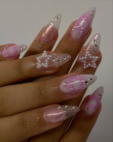 Short Japanese Nails, Asian Nail Designs, 18th Nails, Cutesy Nails, Deco Nails, Kpop Nails, Asian Nails, Claw Nails, Cute Acrylic Nail Designs