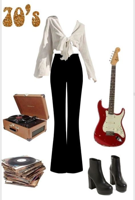 Retro Concert Outfit, 80s Groupie Outfit, Rock Singer Outfit, Dark 70s Outfits, Elvis Inspired Outfit Women, 70s Rockstar Outfits, The Rose Concert Outfit, Queen Inspired Outfits Band, Queen Inspired Outfits