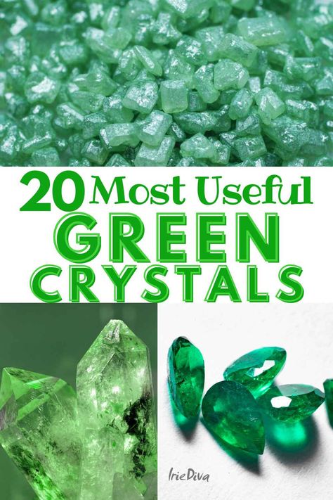 The Most Useful Green Crystals: 20 Enchanting Gemstones for Healing and Manifestation Green Crystals Identification, Light Green Crystals, Green Rocks, Crystal Identification, Crystal Colors, Crystal Aesthetic, Green Garnet, Quantum Physics, Green Gems