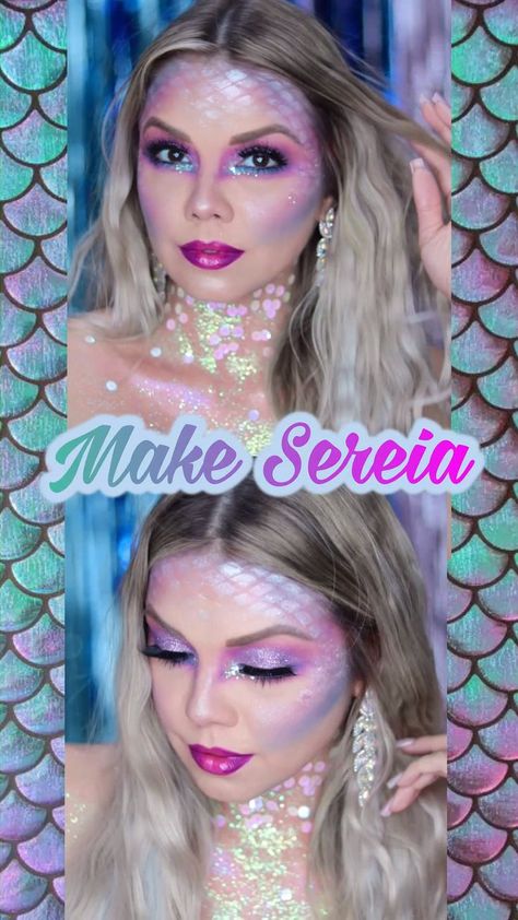 DIY SEREIA CARNAVAL 2020 [Vídeo] | Maquilhagem de sereia, Maquiagem sereia halloween, Maquiagem sereia Diy Mermaid Makeup For Women, How To Do Mermaid Makeup, Mermaid Easy Makeup, Mermaid Makeup Tutorial Step By Step, Easy Mermaid Makeup Tutorial, Easy Diy Mermaid Costume, Fish Costume Diy Women, Kids Mermaid Makeup, Mermaid Makeup For Kids