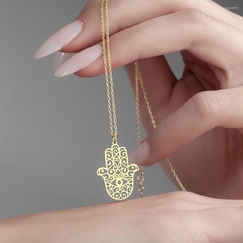 Hand Of Fatima Jewelry, Hamsa Hand Jewelry, Protection Talisman, Hamsa Hand Necklace, Hamsa Design, Jewelry Evil Eye, Gold Hamsa, Hamsa Necklace, Hand Necklace