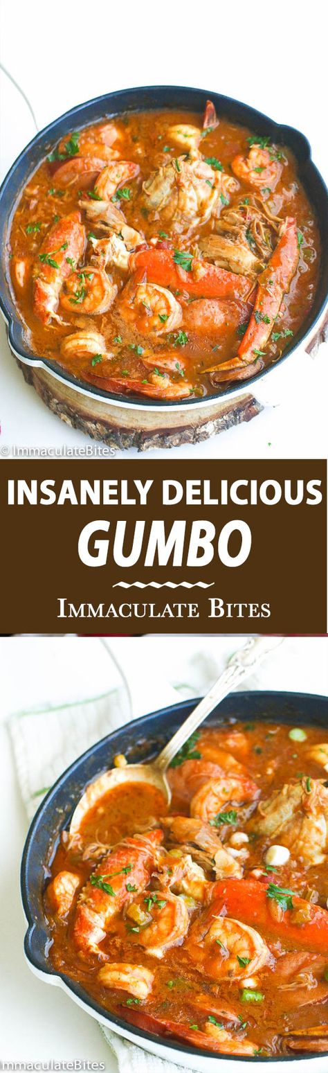 Shrimp And Sausage Gumbo, Sausage Shrimp, Sausage Gumbo, Seafood Gumbo, Gumbo Recipe, Cajun Cooking, Crab Legs, Think Food, Cajun Recipes