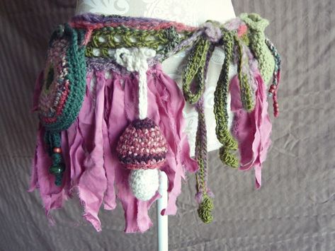 Crochet Pixie Skirt, Crochet Pixie Bag, Free Form Crochet Bag, Renisance Fair Crochet, Crochet Festival Bag, Crochet Pixie Belt, Crochet Rennaisance Faire, Crochet Fairy Costume, Ren Fair Crochet