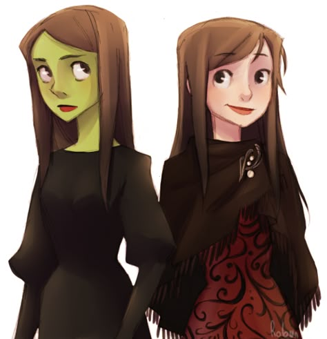 Elphaba and Nessarose Elphaba Thropp, Wicked Witch Of The East, Wicked Book, Musical Fanart, The Witches Of Oz, The Wicked Witch Of The West, Wicked Art, Wicked The Musical, Wicked Witch Of The West