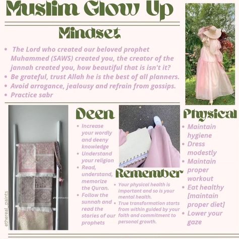 Muslimah glow up guide♡ #artwork #glowup #muslimah #muslim #muslimahfashion #digitalart #coqquete #pink #glowupguide Muslimah Glow Up, Muslim Glow Up, Muslimah Routine, Muslimah Lifestyle, Islamic Planner, Islamic Activities, Glow Up Guide, Quran Journaling, Islam Quote