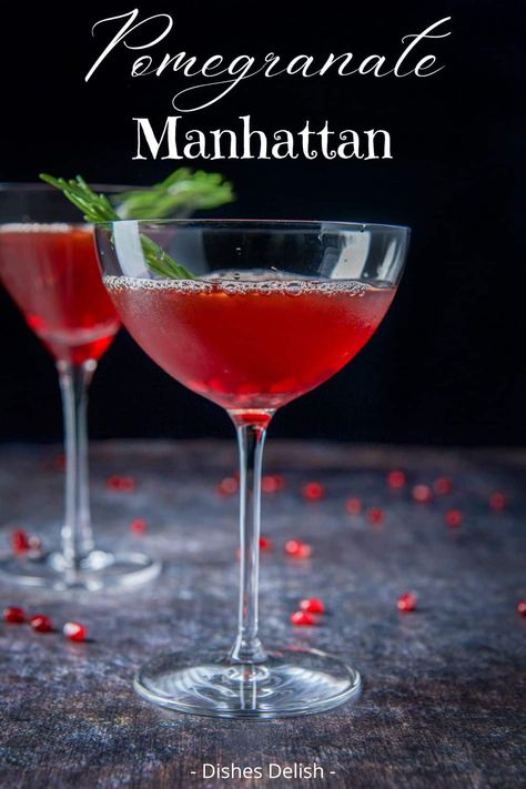 Pomegranate Drinks Cocktails, Cocktail Contest, Pomegranate Cocktail Recipes, Classic Manhattan Cocktail, Pomegranate Drinks, Manhattan Cocktail Recipe, Manhattan Recipe, Pomegranate Cocktails, Espresso Recipes