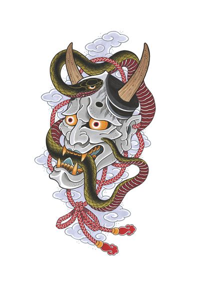 DS - Hannya Clouds Hanya Mask Tattoo, Japanese Demon Tattoo, Japanese Mask Tattoo, Bodysuit Tattoos, Backpiece Tattoo, Hannya Mask Tattoo, Yakuza Tattoo, Back Piece Tattoo, Demon Tattoo