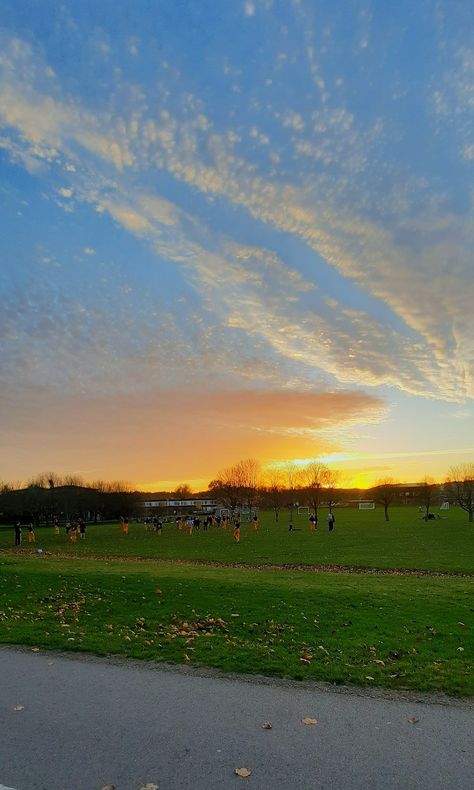 Sunset in Linköping and students in jumpers playing soccer meanwhile #sunset #soccer #Sweden #Linköping #jumpsuits #students Playing Soccer, Sweden, Jumper, Soccer, Football