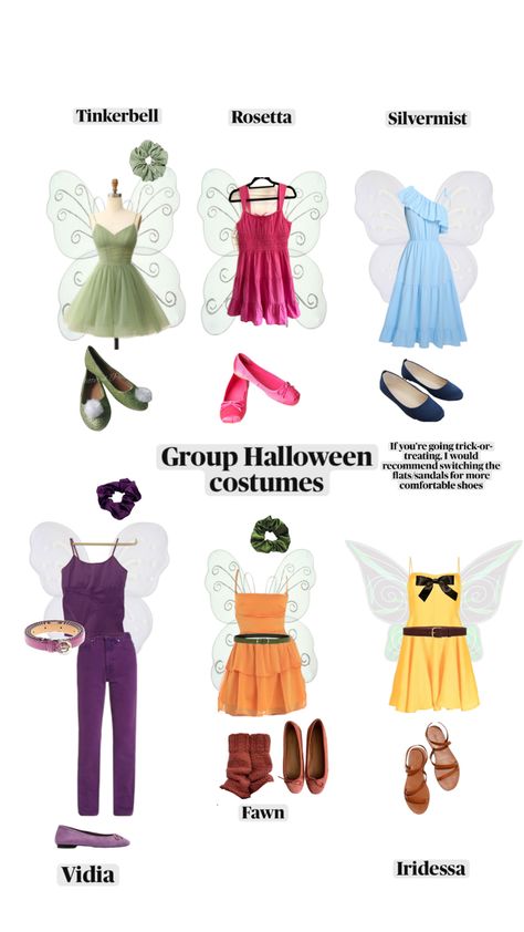 My pin! Please don't repost or steal  <3 Disney Fairies Costumes, Halloween Costumes Redhead, Tinkerbell Halloween Costume, Halloween Inspired Outfits, Trio Costumes, Cute Group Halloween Costumes, Classy Halloween Costumes, Matching Halloween Costumes, Bff Halloween Costumes