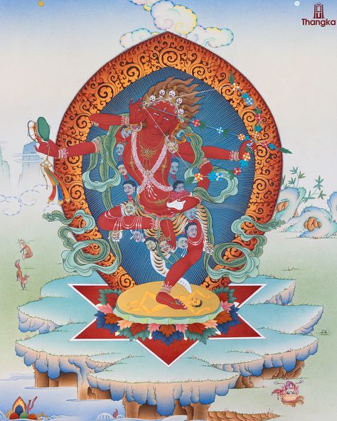 #kurukulle #semiwrathfuldeity #yogini #femaledeity #buddhistart #buddhism #artforliberation #preservingauthenticart #thangkanepal Buddhist Thangka, Female Deity, Buddhist Practices, Crown Necklace, Thangka Painting, Tibetan Art, An Arrow, Tibetan Buddhism, Meditation Practices