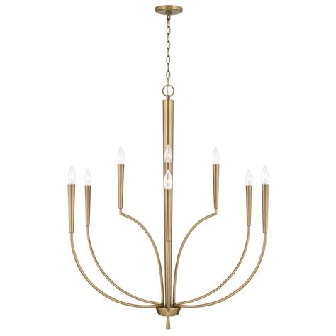 Capital Lighting 10 - Light Dimmable Classic / Traditional Chandelier & Reviews | Wayfair Aged Brass Chandelier, Capital Lighting Fixture, Tapered Candle, Large Chandelier, Transitional Chandeliers, Candle Sleeves, Capital Lighting, Foyer Pendant, Traditional Chandelier