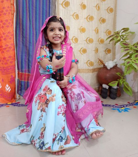 Radha rani #kidsradha cute Radha #radharani #radhaimages#chikdphotoshoot#pintrest#shorts Radha Rani Look, Cute Radha, Radha Rani, Little One, Quick Saves