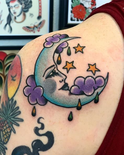 Austin Tattoo, 1 Tattoo, Tiger Tattoo, Tattoo Flash Art, Moon And Stars, Piercing Tattoo, Love Tattoos, Moon Tattoo, Minimalist Tattoo