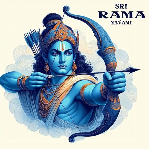 Lord Rama Images Art, Lord Rama Sketch, Lord Ram Art, Shree Ram Sketch, Ram Illustration, Shree Ram Images, Ram Ji Photo, Bow Silhouette, Rama Navami