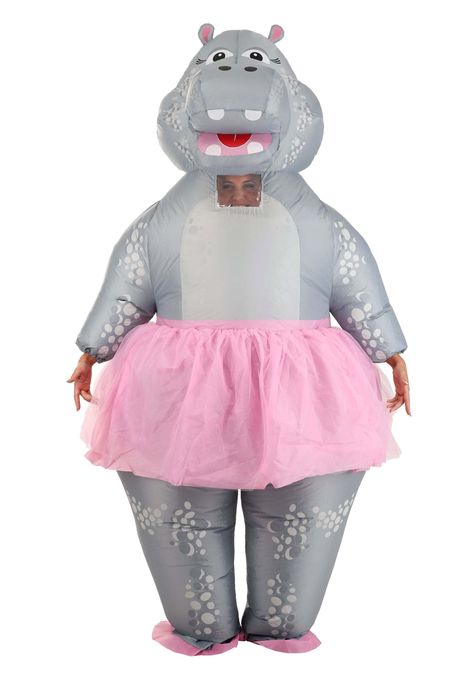 PRICES MAY VARY. Whimsical Ballerina Hippo Design: Delight the crowd with this unique Ballerina Hippo Inflatable Costume for Adults, a playful twist on traditional inflatable animal costumes and inflatable hippo costumes, perfect for parades and themed events. Durable & Comfortable Construction: Crafted from 100% polyester windbreaker fabric, ensuring both durability and comfort for extended wear, making it ideal for any festive occasion. Easy to Wear & Secure Fit: Features a convenient back zip Hippo Costume, Blow Up Halloween Costumes, Inflatable Dinosaur Costume, Spirit Halloween Costumes, Elephant Costumes, Kostum Halloween, Fish Costume, Inflatable Costumes, Animal Costumes