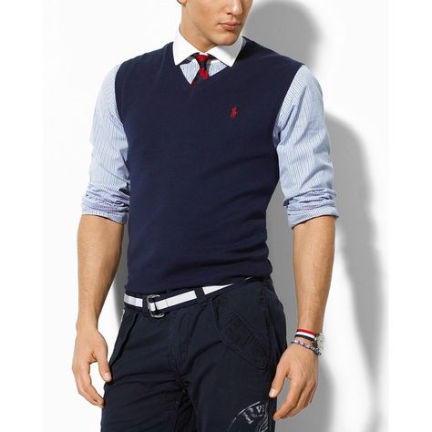 Navy Sweater Vest, Ralph Lauren Sweater Vest, Polo Vest, Teen Dress, Polo Ralph Lauren Sweater, Sweater Vests, Navy Sweater, Mens Fashion Classy, Mens Fashion Casual Outfits