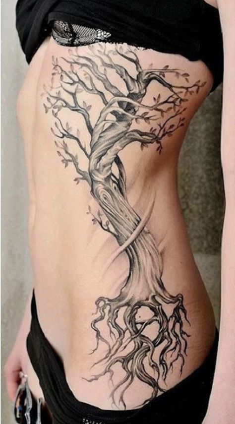 Tattoo Ideas Nature, Dr Tattoo, Tree Tattoo Arm, Tattoos On Side Ribs, Tree Tattoo Men, Willow Tree Tattoos, Rib Tattoos For Women, Tattoo Tree, Mother Nature Tattoos