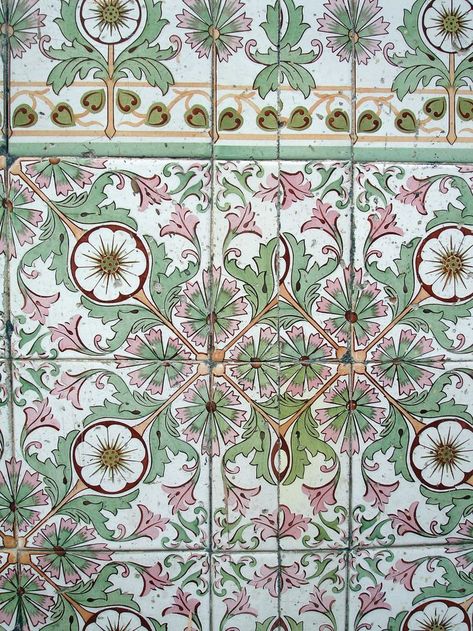 Cuban Decor, Cuban Tile, Ivy House, Encaustic Cement Tile, Vintage Tile, Green Tile, Cement Tile, Tile Patterns, Tile Design