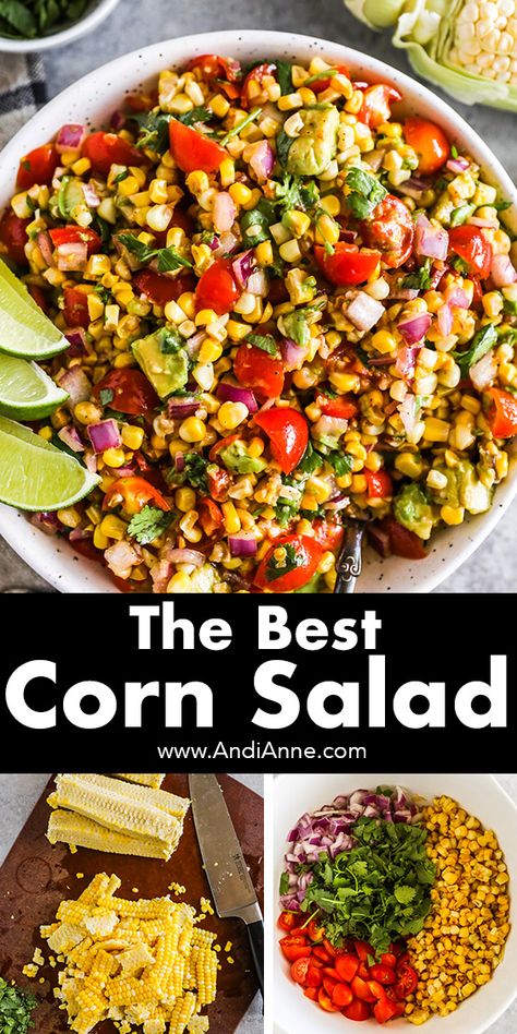 Grape Tomato Salad, Corn Tomato Avocado Salad, Tomato Avocado Salad, Corn Tomato Salad, Cilantro Salad, Garlic Dressing, Corn Avocado Salad, Grilled Corn Salad, Corn Relish