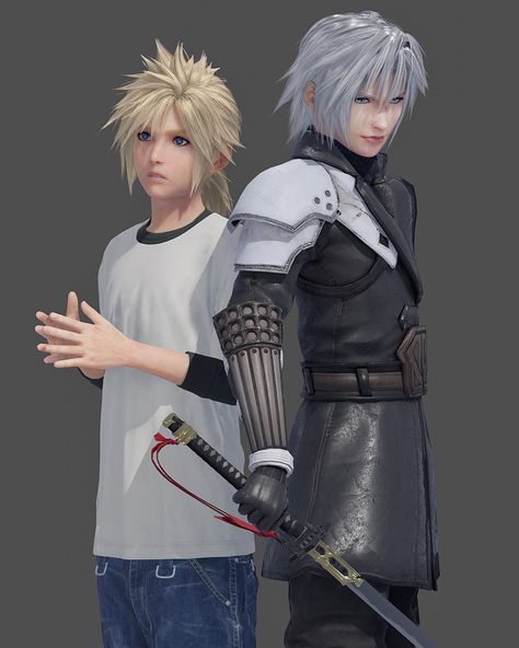 Final Fantasy Sephiroth X Cloud, Young Cloud Strife, Cloud X Sephiroth, Young Sephiroth, Cloud And Sephiroth, Sephiroth X Cloud, Sephiroth Cloud, Cloud Sephiroth, Cloud Ff7