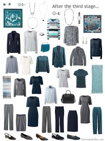 a 23-piece work wardrobe in navy, grey and shades of green Pallet Wardrobe, Build Wardrobe, Corporate Wardrobe, Clothes Lines, Curated Wardrobe, Simple Clothes, The Vivienne Files, Vivienne Files, Capsule Wardrobe Work