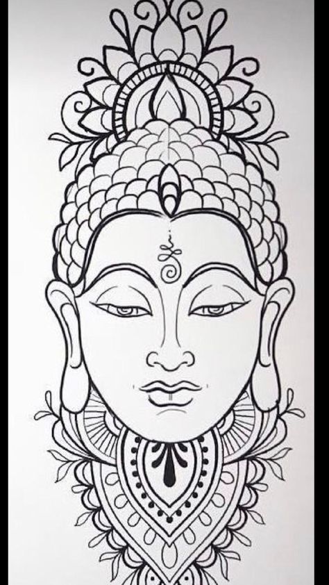 Buddha Tattoo Design Drawing, Buddha Mandala Tattoo, Buddha Tattoo Ideas, Buda Tattoo, Art Chicano, Buddha Drawing, Wiccan Tattoos, Inca Tattoo, Buddha Tattoo Design