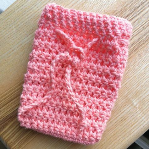 Soap Sock, Charity Crochet, Crochet Washcloth Free, Scrubbies Crochet Pattern, Spa Items, Soap Gifts, Cozy Crochet Patterns, Soap Bag, Washcloth Pattern