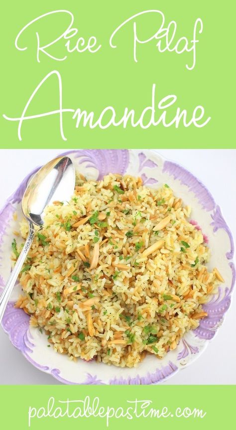 Rice Pilaf Amandine – Rice Pilaf Recipe With Almonds, Rice Almondine Recipe, Converted Rice Recipes, Rice With Almonds Recipes, Recipe For Rice Pilaf, Rice With Almonds, Orzo Pilaf, Almond Rice Pilaf, Pilaf Rice