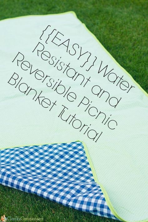 This is an easy reversible and water proof picnic blanket tutorial that is a great beginner's sewing project. It's really fun to have during the summer for picnics! Picnic Blanket Diy, Sewing Designs, Waterproof Picnic Blanket, Waterproof Blanket, Blanket Tutorial, Picnic Quilt, Weighted Blankets, Top Sewing, Blanket Diy