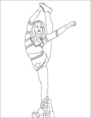 Free Coloring Pages: Cheerleading Coloring pages this would be fun to give to the little girls at mini cheer camp Cheer Coloring Pages, Cheer Drawings, Elementary Cheer, Gymnastics Coloring Pages, Cheerleader Clipart, Cheerleading Camp, Cheerleading Accessories, Sport Drawing, Dance Coloring Pages