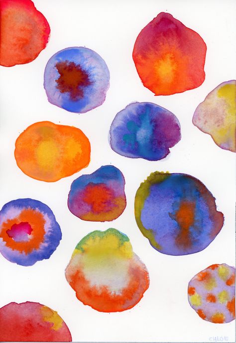 Watercolour Background Ideas, Watercolor Shapes, Modern Watercolor Art, Watercolor Typography, Nebulas, Watercolor Circles, Dorm Art, Abstract Watercolor Art, Colorful Watercolor