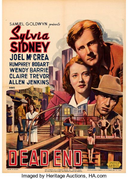 Dead End (United Artists, 1937). Very Fine on Linen. Pre-War | Lot #86088 | Heritage Auctions 30s Aesthetic, Leo Gorcey, Claire Trevor, Sylvia Sidney, The Maltese Falcon, William Wyler, Play It Again Sam, Hooray For Hollywood, Books Reference