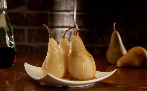 Brandied Pears, Glazed Pears, Poached Pears Recipe, Pear Brandy, Blue Ribbon Recipes, Poached Pears, Fine Cooking, Pear Recipes, Elegant Desserts