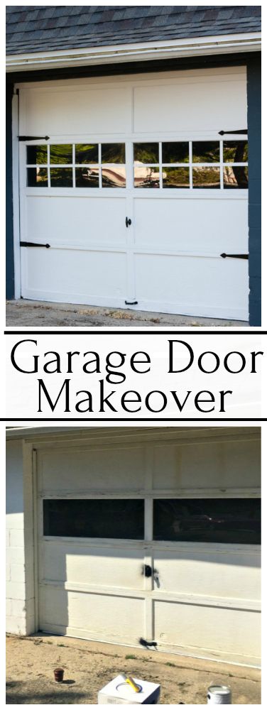 Garage Door Makeover - The Lilypad Cottage Garage Door Update, Metal Garage Doors, Garage Door Hardware, Door Makeover Diy, Trendy Door, Garage Door Makeover, Wood Garage Doors, Carriage Doors, Diy Garage Door