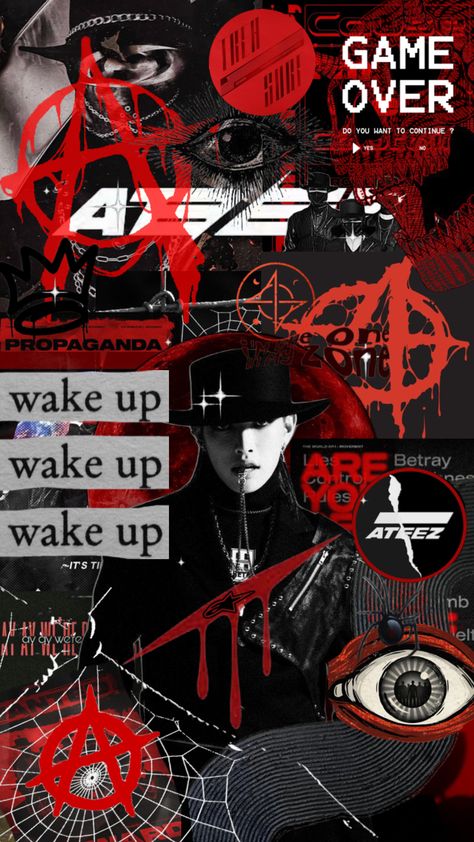 #ateez #hongjoong #ateezhongjoong #red #black #kpop #wallpaper #edit #collages #aesthetic #kpopcollage #kpopedit Black Kpop Wallpaper, Kpop Music Wallpaper, Collages Aesthetic, Concert Nails, Red And Black Wallpaper, Ateez Hongjoong, Kpop Music, Collage Phone Case, Graphic Poster Art