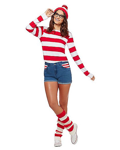 Adult Wenda Shorts – Where's Waldo - Spirithalloween.com Wenda Costume, Pinterest Halloween Ideas, Waldo Costume, Where's Waldo, Halloween Coustumes, Wheres Waldo, Art Time, Costumes Ideas, Halloween Ideas