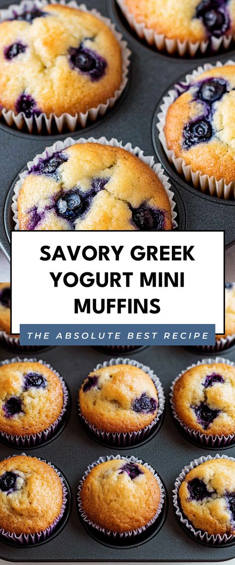 Image for Savory Greek Yogurt Mini Muffins Yogurt Mini Muffins, Greek Yogurt Mini Muffins, Protein Mini Muffins, Savory Greek Yogurt, Blueberry Yogurt Muffins, Mini Blueberry Muffins, Toddler Muffins, Greek Yogurt Muffins, Greek Yogurt Pancakes