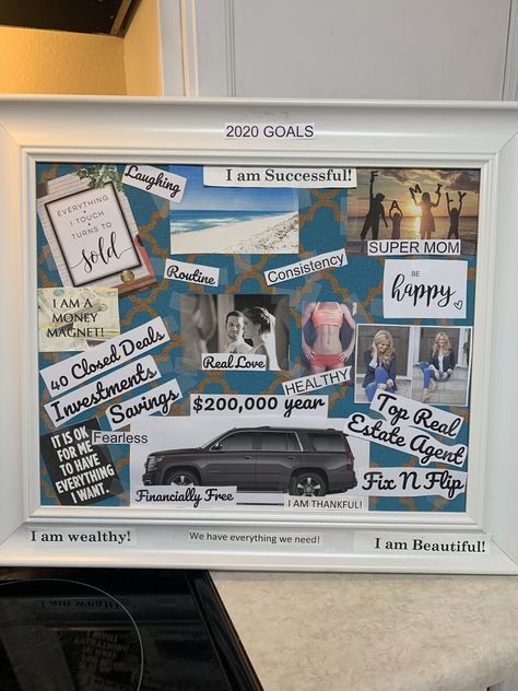 Vision Board Frame Ideas, Vision Board Bulletin Board, Framed Vision Board Ideas, Vision Board Ideas Examples Diy Projects, Vision Board Frame, Vision Board Kit Diy, Bullet Journal Vision Board, New Year Resolution Quotes, Resolution Quotes