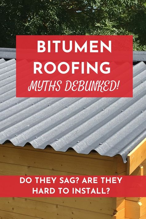 Considering bitumen roofing sheets for your next DIY project? Worried about sagging, heat, and installation? We share some of the common misconceptions and debunk those myths! Bitumen Roof, Diy Roofing, Corrugated Roofing, Roofing Diy, Roof Installation, Roofing Sheets, Outdoor Projects, The Common, Garden Room