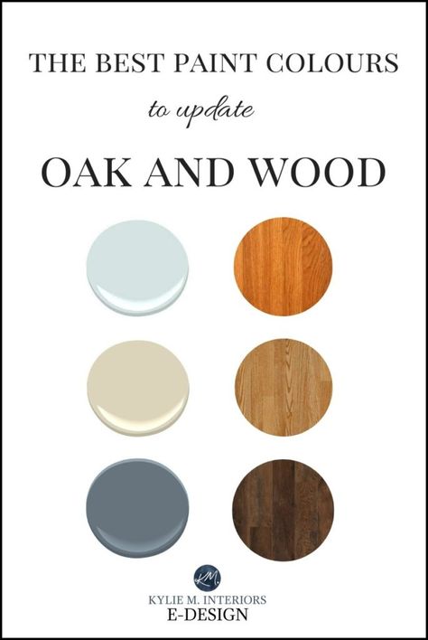 The 15 Best Paint Colours To Go With Oak (or Wood): Trim, Floor, Cabinets and More… Paint Colors With Wood Trim, Honey Oak Trim, Floor Cabinets, Tan Paint Colors, Kylie M Interiors, Honey Oak Cabinets, Tan Paint, House Concept, Oak Trim