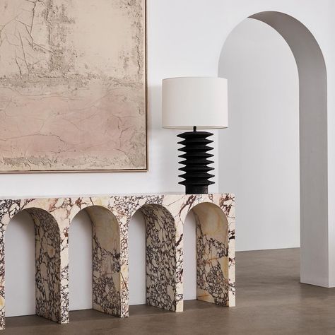 Coco Republic on Instagram: “Demanding to be seen, the Pegasus Calacatta Marble Console wil add instant character to any interior. Available in Travertine too.…” Calacatta Viola Marble, Viola Marble, Console Table Modern, Calacatta Viola, Dining Interior, Coco Republic, Console Table Design, Console Furniture, Marble Console Table