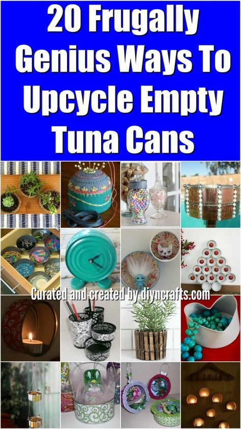 20 Frugally Genius Ways To Upcycle Empty Tuna Cans {Easy and fun projects with tutorial links} Created and curated by diyncrafts.com :) Tuna Cans, Tuna Can, Diy Recycled Projects, Tin Can Art, Aluminum Can Crafts, Crafts For Teens To Make, Tin Can Crafts, Diy And Crafts Sewing, Recycled Projects