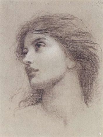 Frank Dicksee, Burne Jones, Pre Raphaelite Art, Istoria Artei, Master Drawing, Pre Raphaelite, Portrait Sketches, A4 Poster, Pencil Portrait