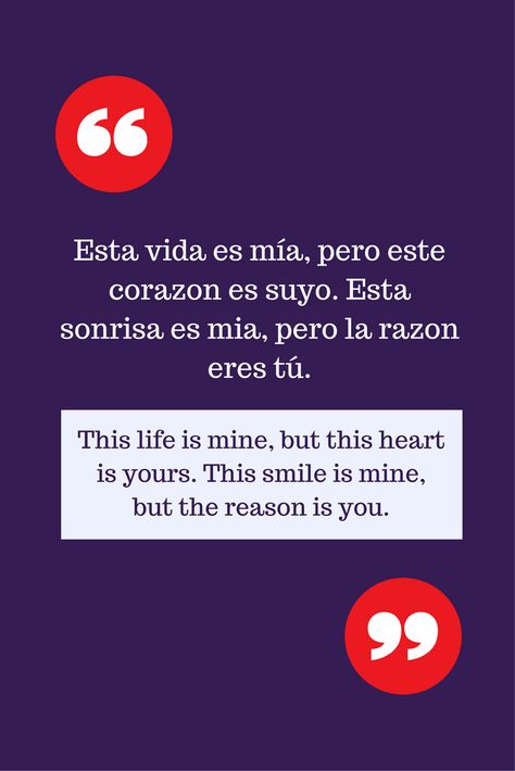 Feeling romantic? These Spanish love quotes will help you express the love you feel in your heart! Spanish Love Quotes For Him Translated, Spanish And English Quotes, Romantic Spanish Quotes With Translation, Espanol Quotes Spanish With Translation, Beautiful Spanish Phrases, Spanish Inspirational Quotes With English Translation, Spanish Quotes With English Translation, Spanish Quotes Translated To English, Spanish Poems With English Translation