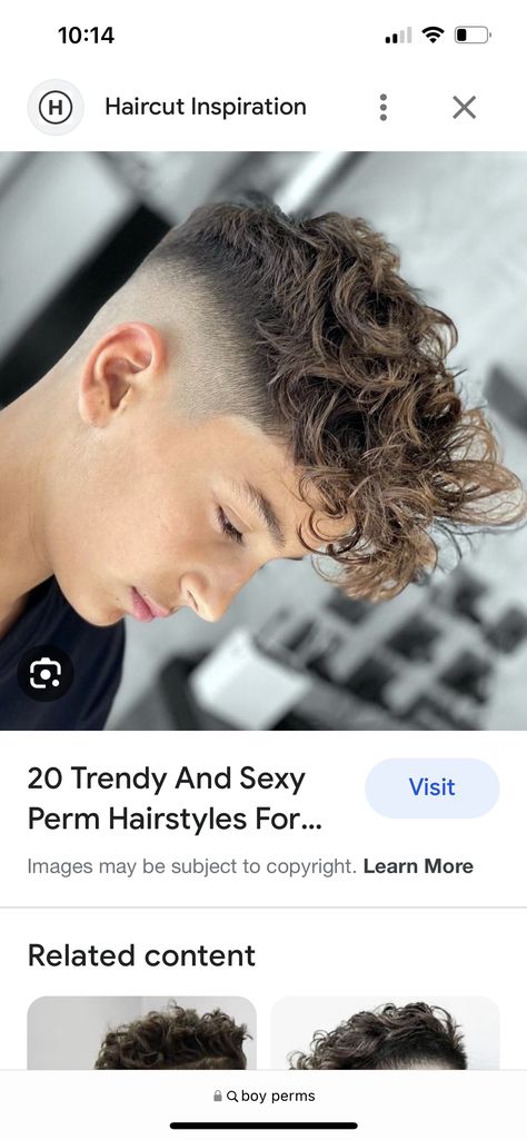 Perms On Boys Hair, Permed Boys Hair, Boys Perms With Fade, Boys With Permed Hair, Boys Loose Permed Hair, Boys Hair Permed On Top, Boy Perm Hairstyles, Curly Hair Cuts Boys, Boys Haircut Curly