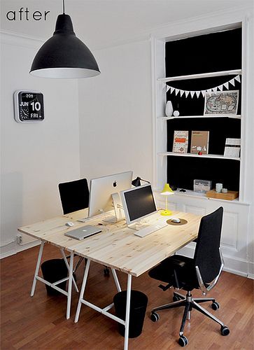 How to create a shared home office ? | featured on my blog !… | Flickr Desk For Two People, Desk For Two, Mesa Home Office, Interior Kantor, Cool Office Space, Shared Office, Bureau Design, Office Workspace, Gaming Desk